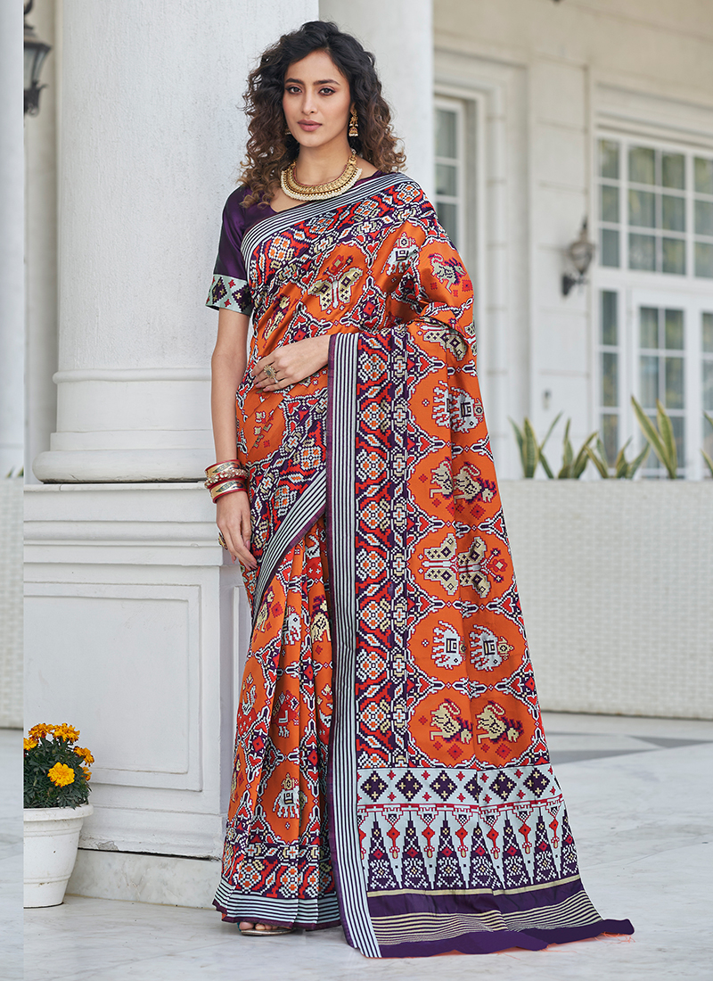 Elegant Pink Pure Georgette Bandani Patola Saree with Zari Weaving & Luxurious Heavy Work main image 1