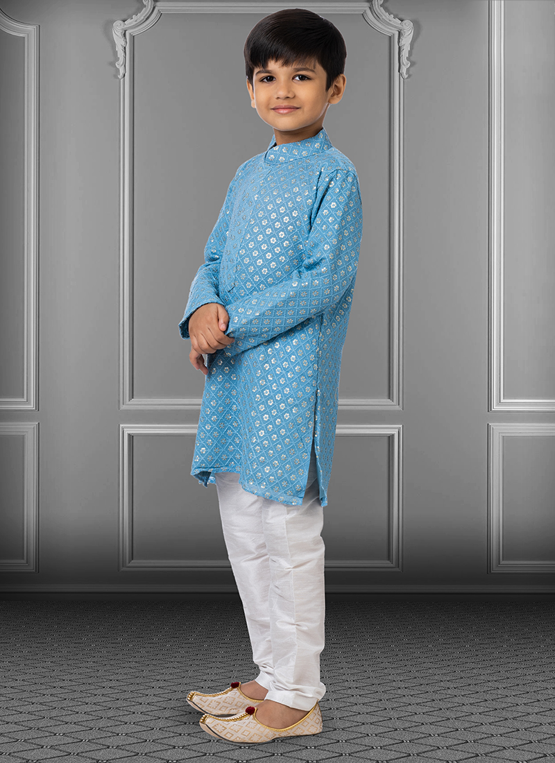 Readymade Embroidered Georgette Exclusive Designer Boys Kurta Pajama ...