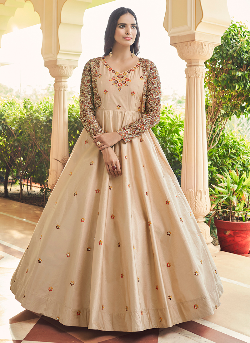 Embroidered Semi Stitched Party Wear Gowns at Rs 1150 in Surat | ID:  22984311355