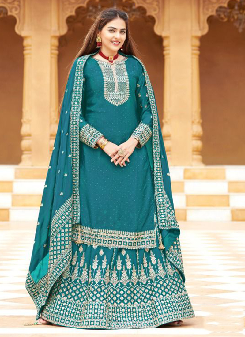 Lehenga dress India semi stitch gown size 42 xl margin heavywork lahenga  muslim | eBay