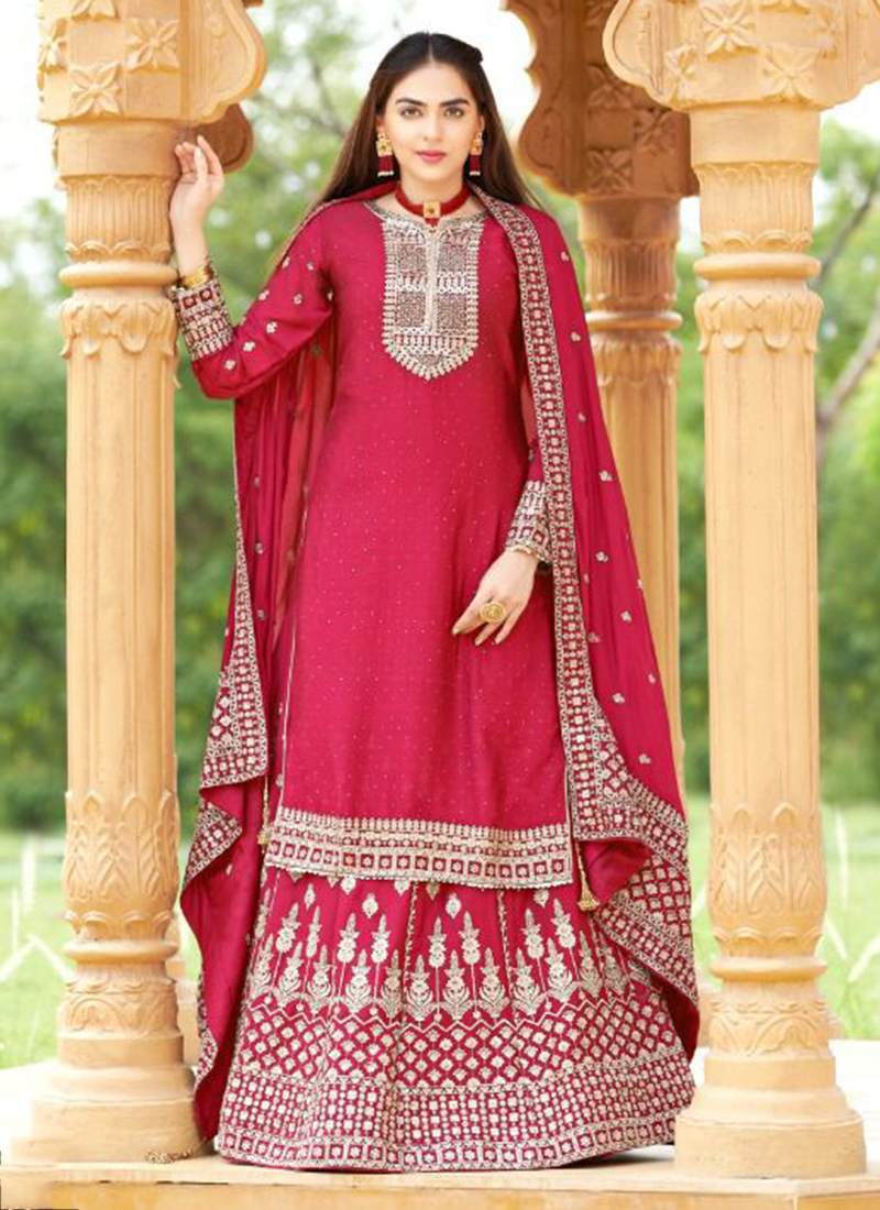 Red Colored Heavy Embroidered Wedding Wear Lehenga Choli – TheDesignerSaree