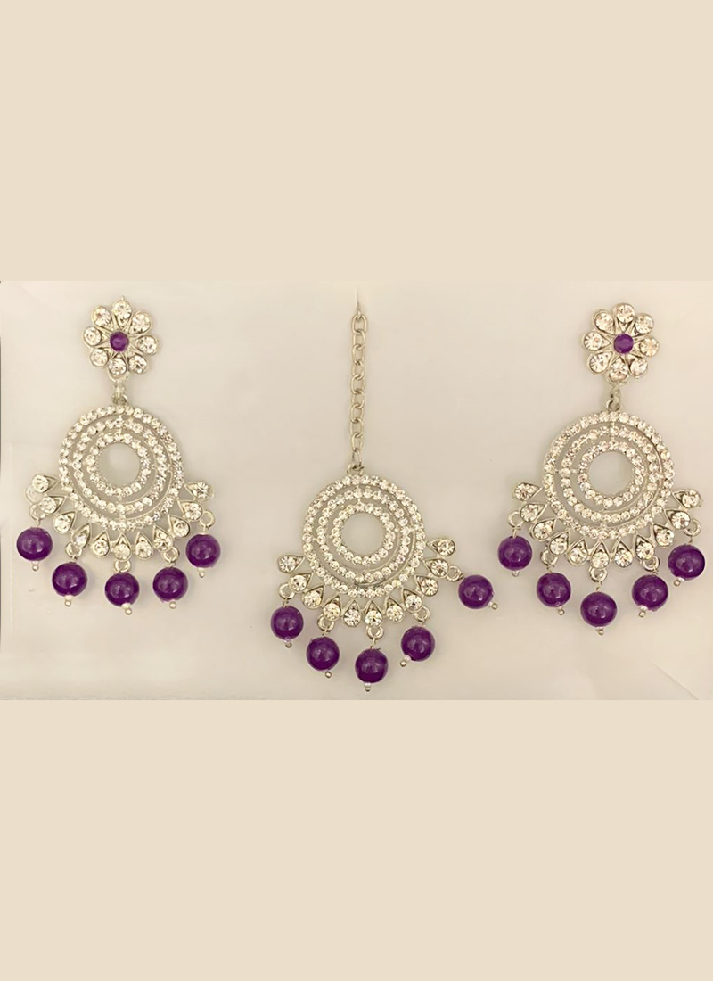 Twine and Love Beaded Earrings, Purple Earrings, Rhinestone Earrings