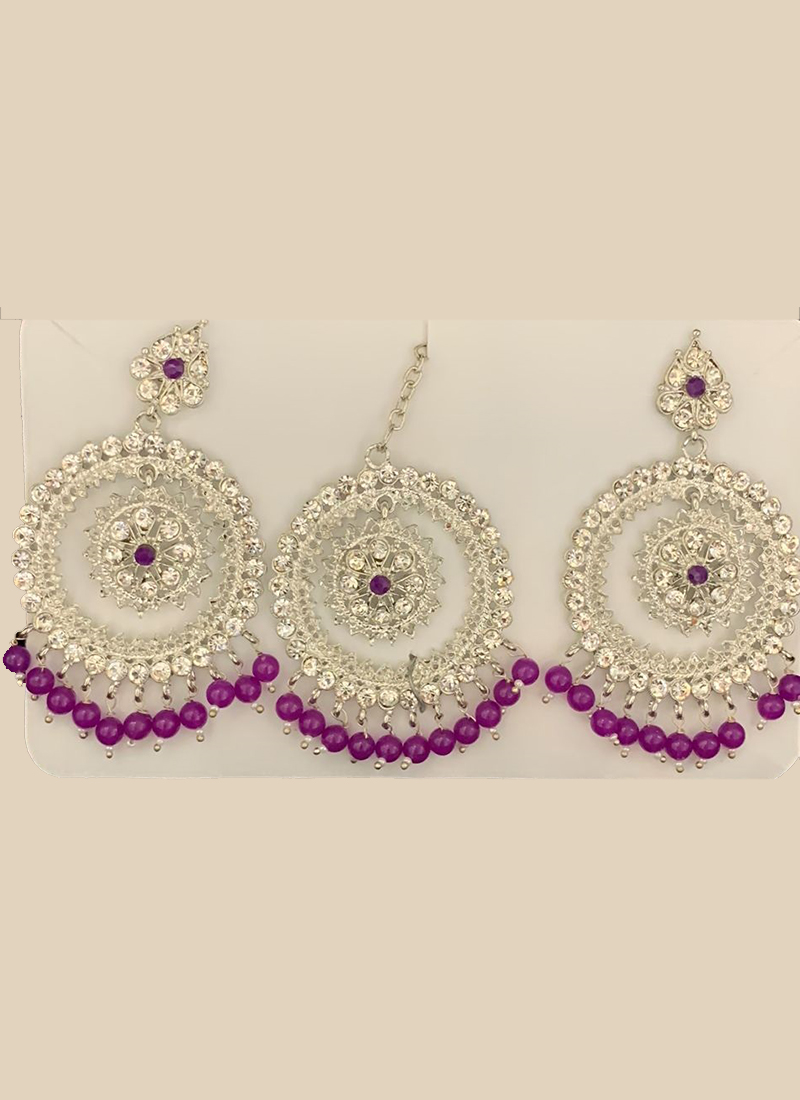 Buy Silver Shine Glitzy Golden Purple Earrings for Women Online  306 from  ShopClues