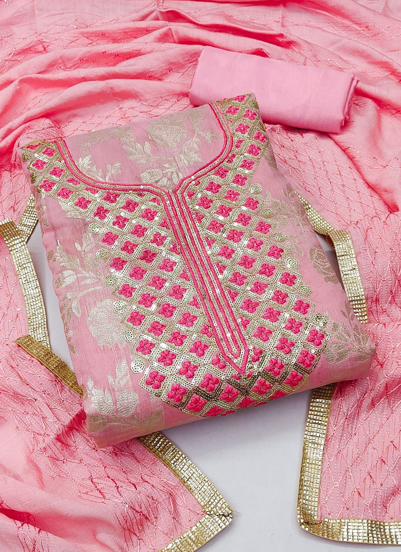 Chanderi Silk Dress Materials #B7785 – Smrithi Creation