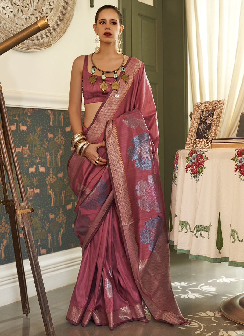 Kalki Koechlin Miraculous Grey Handloom Zari Silk Saree main image 1