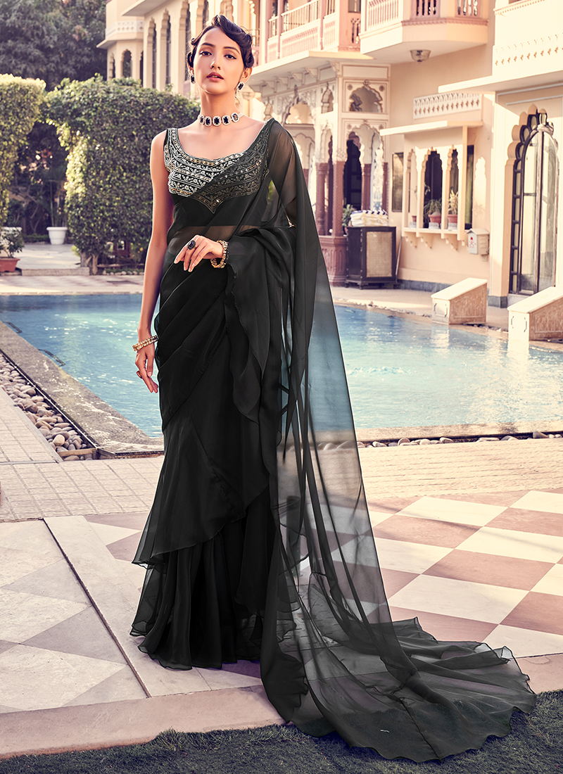 Plain Party Wear Georgette Saree at Rs 500 in Surat | ID: 22364279391-iangel.vn
