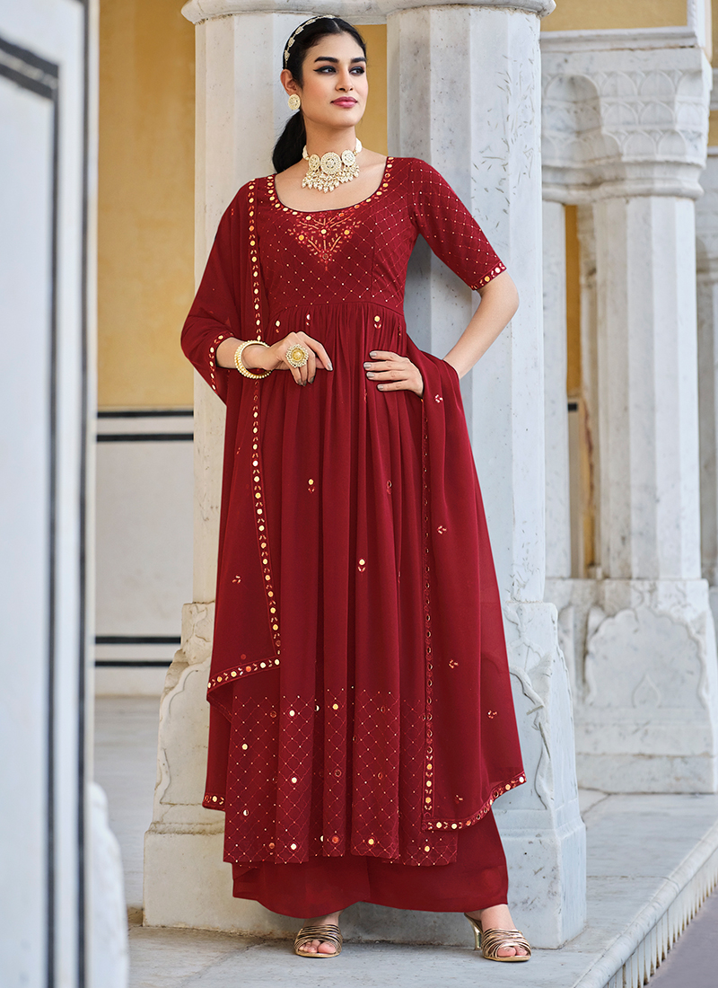 open lace back dress Modest Long Sleeve Deep Red Velvet Evening Dress  daisystyledress