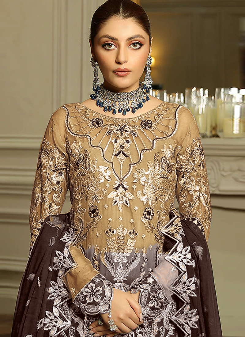 Buy SHAFNUFAB® Women's Georgette Semi Stitched Anarkali Salwar Suit (wedding  dress and salwar suit_SF20180 Black Free Size) at Amazon.in