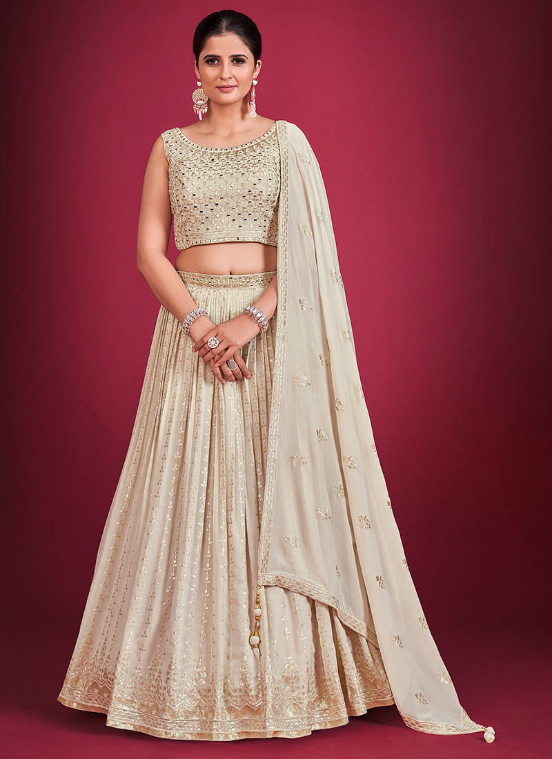 Buy Gold Organza And Net Embroidery Pearls Sweetheart Bridal Lehenga Set  For Women by Niamh By Kriti Online at Aza Fashions.