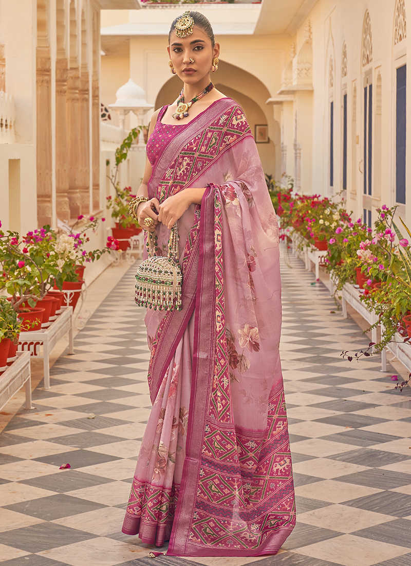 Buy Pink Pure Silk Wedding Wear Weaving Saree Online From Wholesale Salwar.