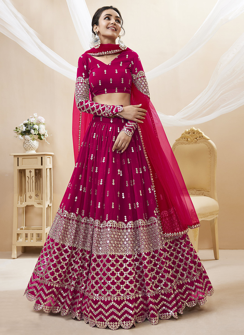 RANI SATIN Pink Colour Designer Fancy Lehenga at Rs 1700 in Surat | ID:  19449976091