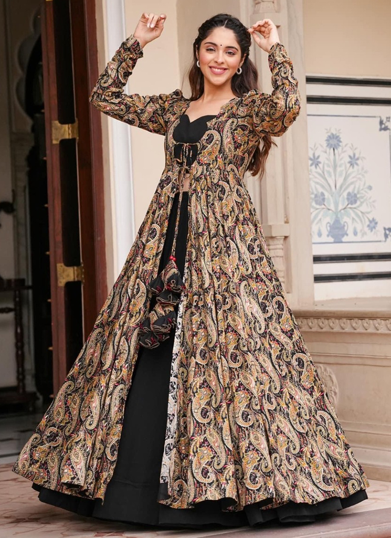 Buy Brown Printed Suit Set Online at Lovely Wedding Mall