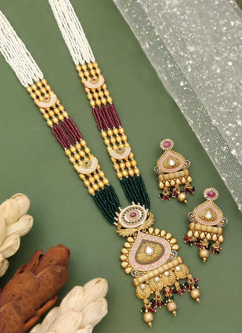 Buy Gold Balls And Moti Necklace Online | Prakash Jewellers - JewelFlix
