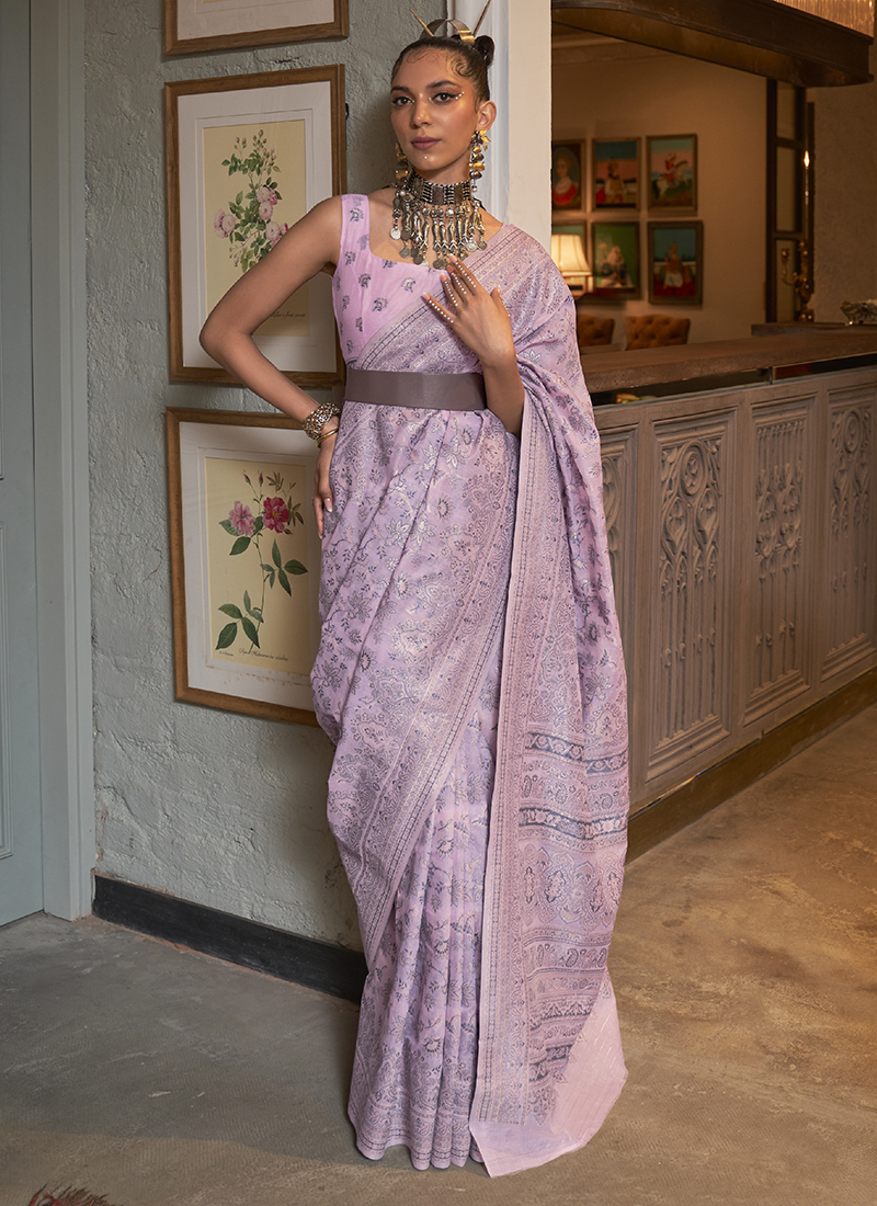 Buy Party Wear Light Purple Weaving Modal Silk Saree Online From Surat  Wholesale Shop.