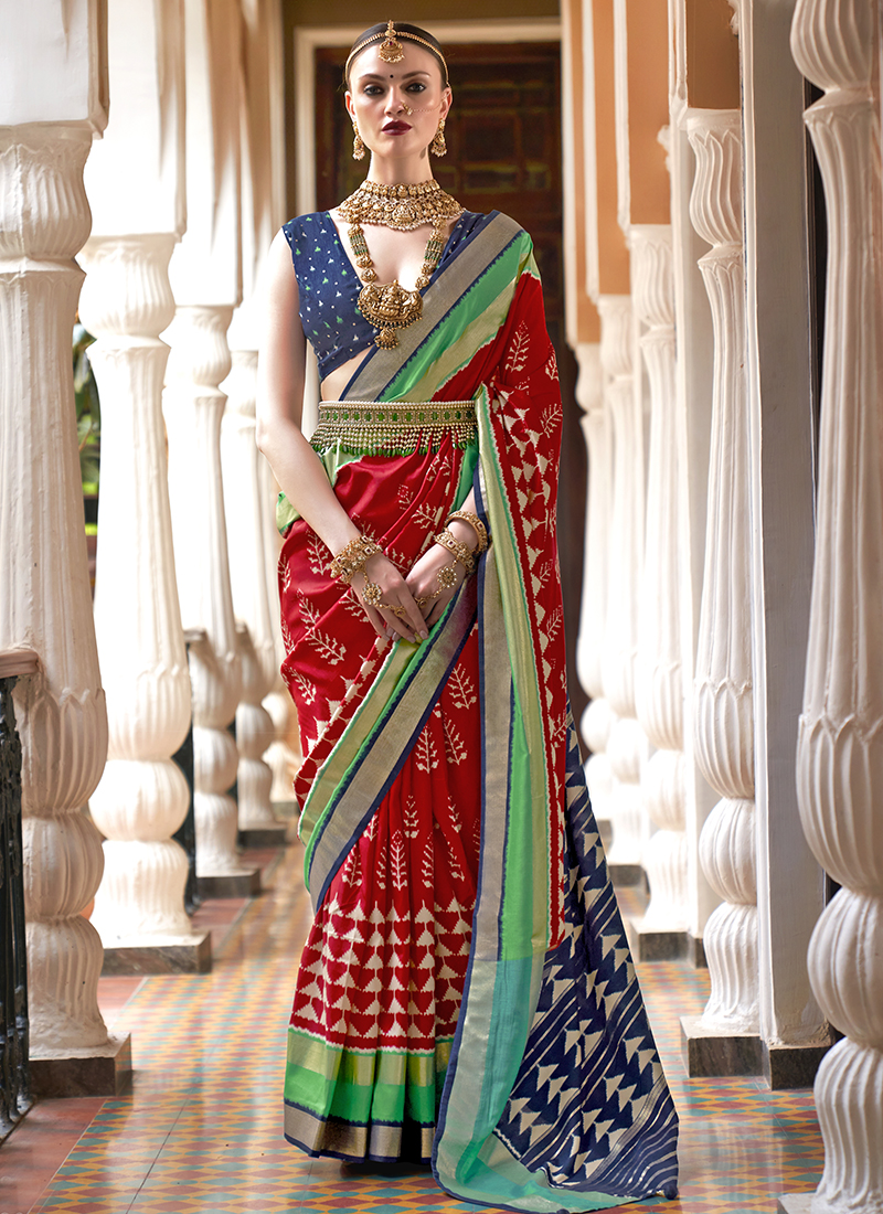 Buy Gorgeous Sarees Online Dark Red Georgette Saree U Neck Online -  SARV0884 | Andaaz Fashion