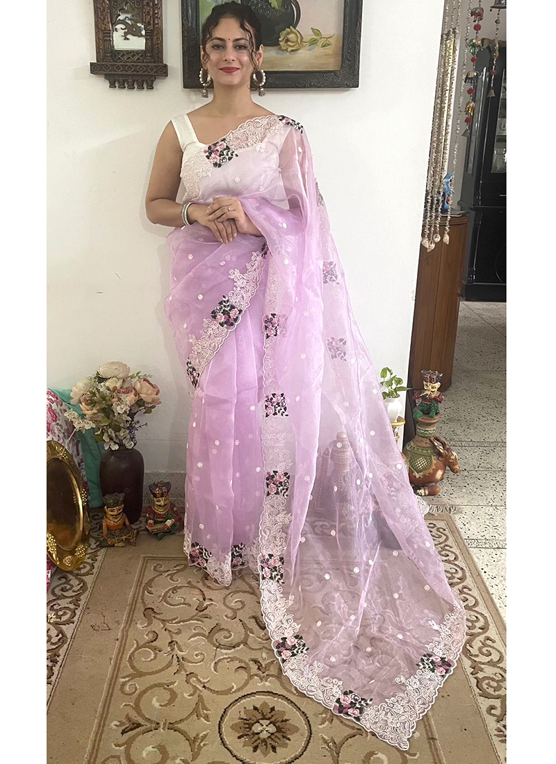 Light Peach Organza Party Wear Saree at Rs.59995/Piece in kolkata offer by  NIRMAL CREATIONS