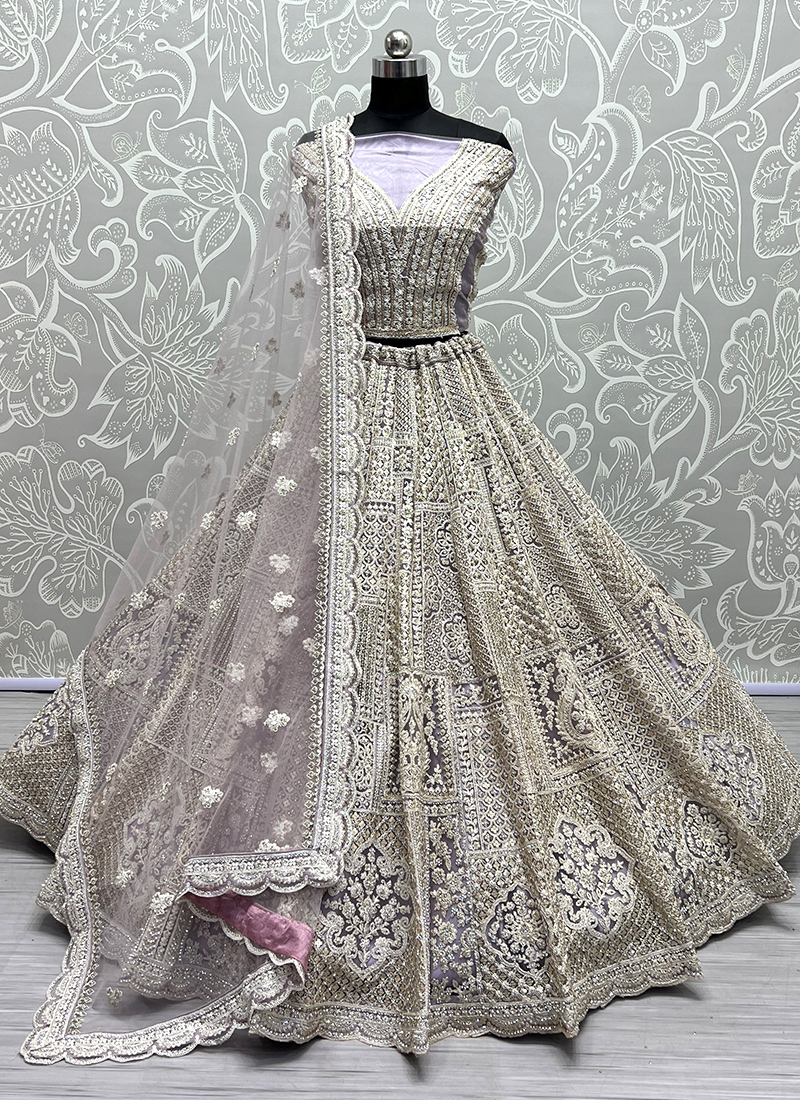 Buy White Sequined Embroidery Party Wear Lehenga Choli From Ethnic Plus