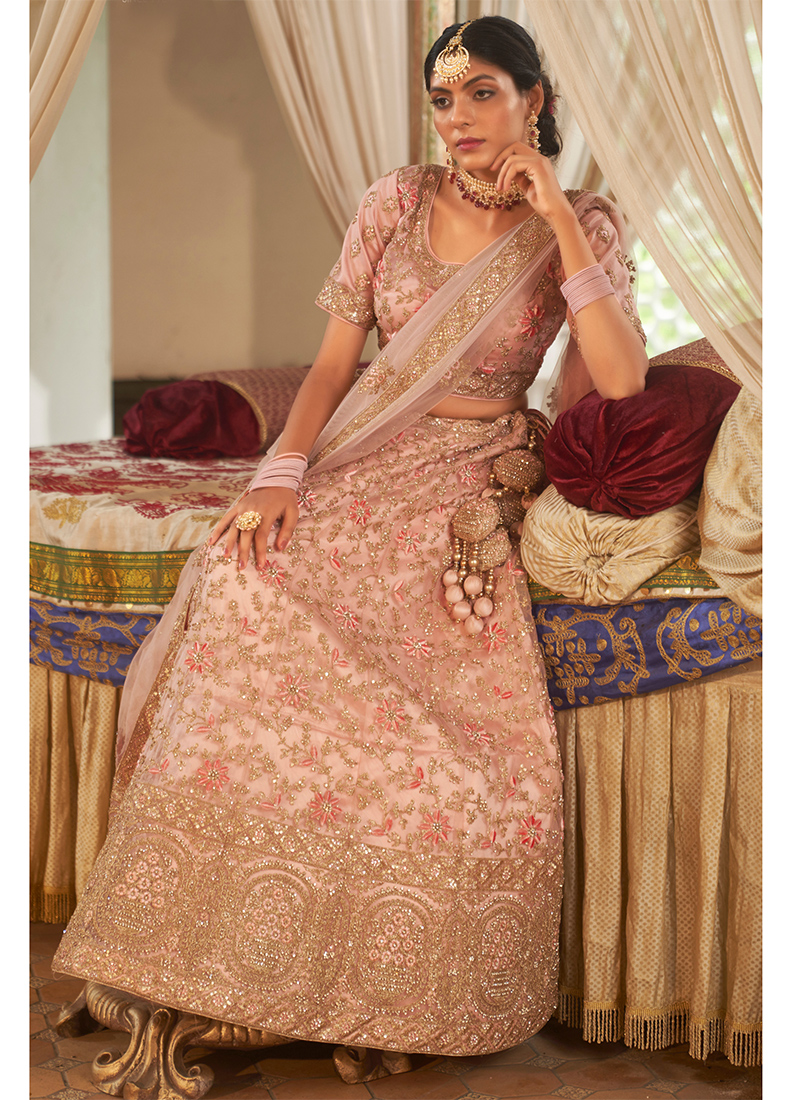 Multicolour Rajwadi Silk Mirror work Bridal Designer Lehenga – myracouture