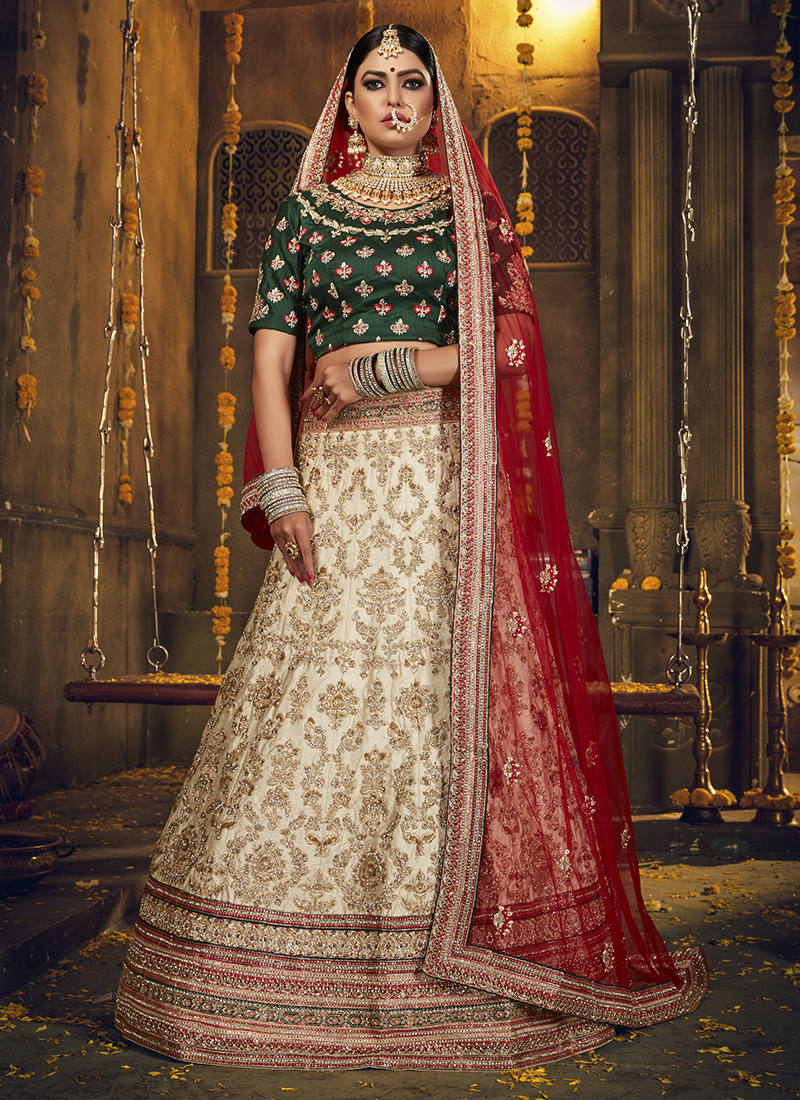 Buy Wedding Wear Pink Thread Work Net Lehenga Choli Online From Surat  Wholesale Shop.
