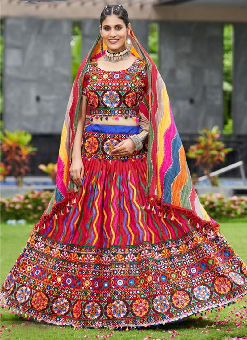 Red Color Silk Designer Digital Printed Or Mirror Work Lehenga at Rs  2249.00 | Nana Varachha | Surat| ID: 2849605861962