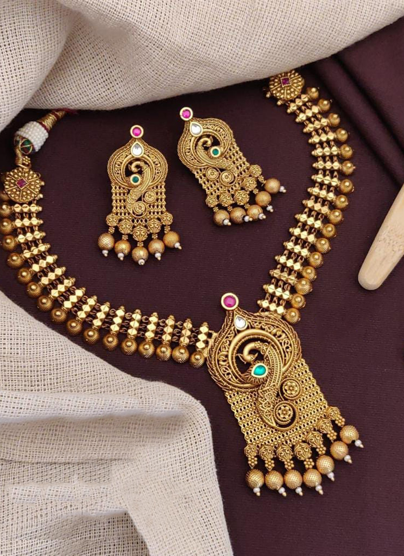 Buy quality 22KT Gold Ladies Jadtar Antique Necklace in Ahmedabad