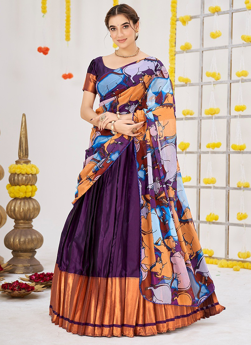 Banarasi silk New Lehenga Design - HALFSAREE STUDIO - 4230880