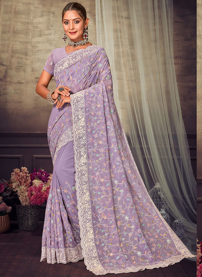 Giva Georgette Wholesale Chikankari Sarees 10 Pieces Catalog Catalog