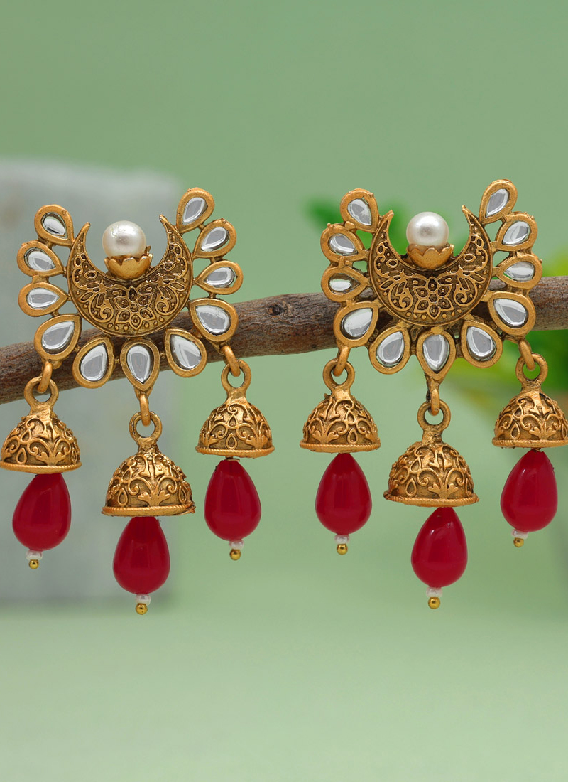 Buy Palakka Stud Gold Plated Nagapadam Earrings for Women