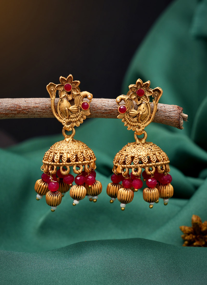 Buy OOMPH Jewellery Mint Green & Rani Pink Meenakari Drop Earrings with  Engraved Jaipur Stones & Kundan For Women & Girls Stylish Latest  (EBH63_AOR1) at Amazon.in