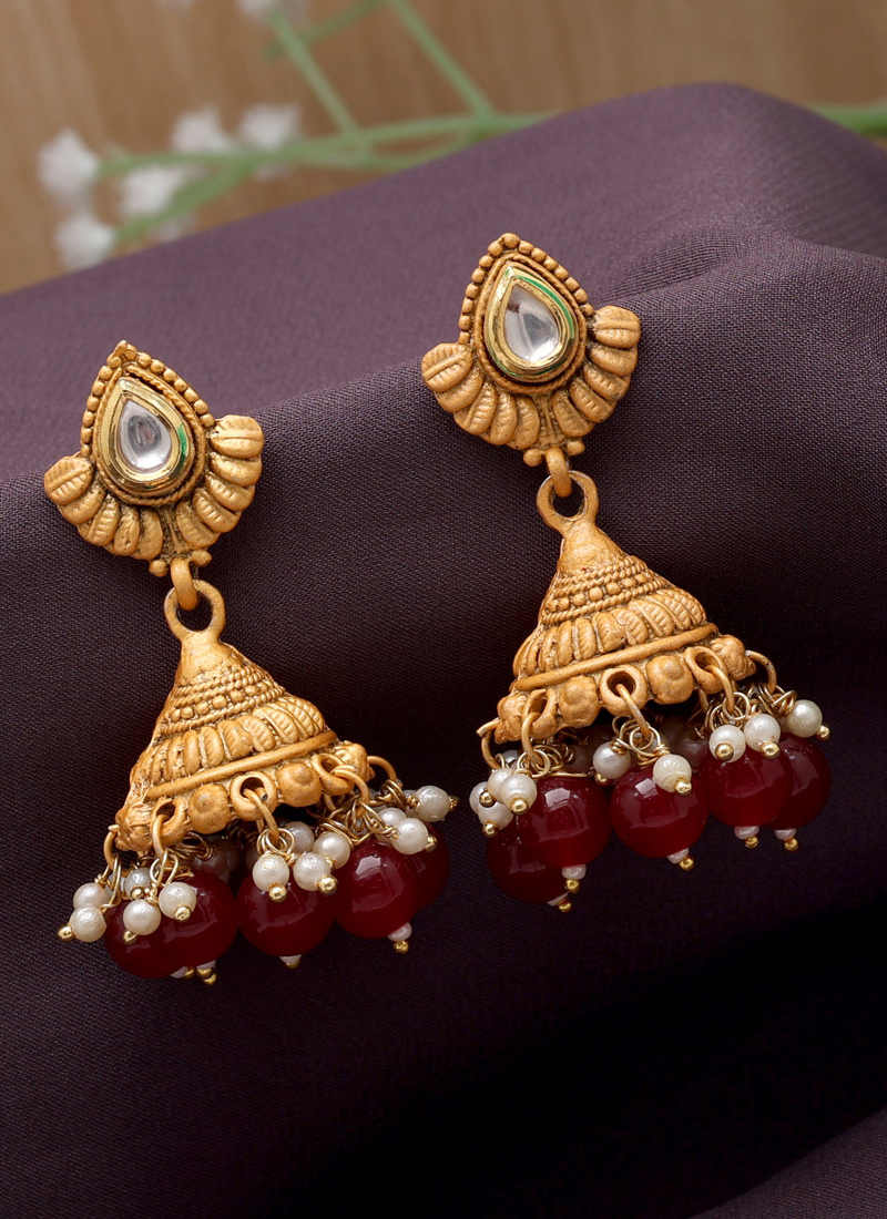 Maroon on sale earrings online