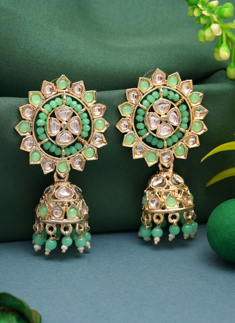 Meenakari 92.5 silver coated Big Statement Earrings – SparklingTrendz