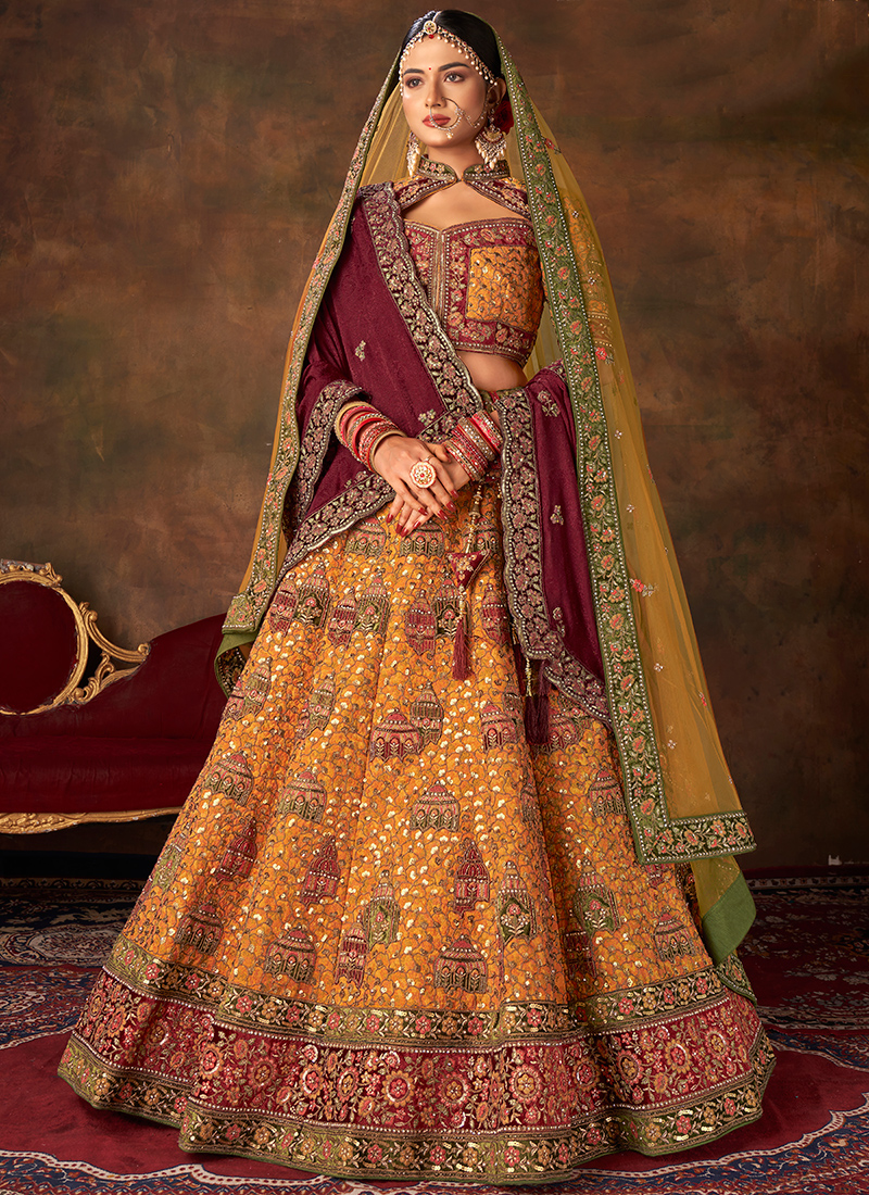 Red Color Bridal Lehenga With Resham And Zari Hand Work at Rs 6500 | Bridal  Lehengas in New Delhi | ID: 12471067555