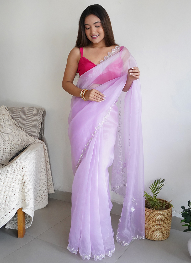 Buy Lavender Colour Pure Viscose Organza Saree With Handcrafted Work With  Butta Hand Work Saree,designer Saree,khatli Work Saree,usa Saree Online in  India - Etsy