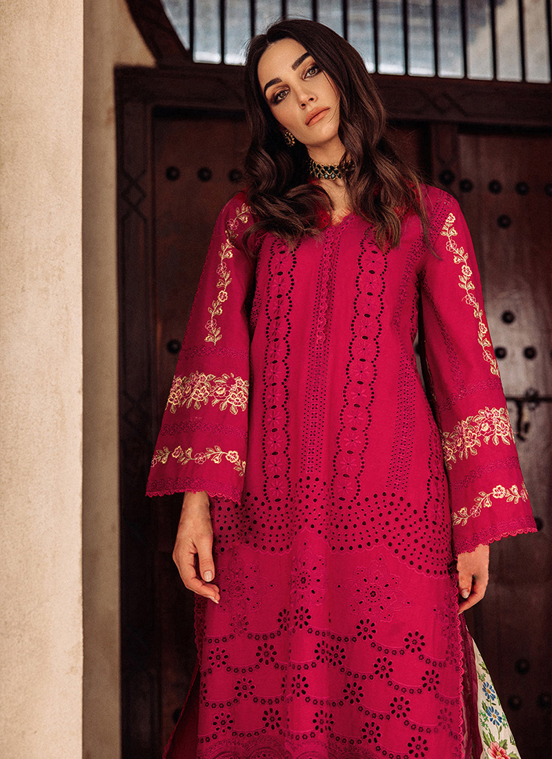 Buy Eid Wear Maroon Embroidery Work Cotton Pakistani Suit Online From Surat  Wholesale Shop.