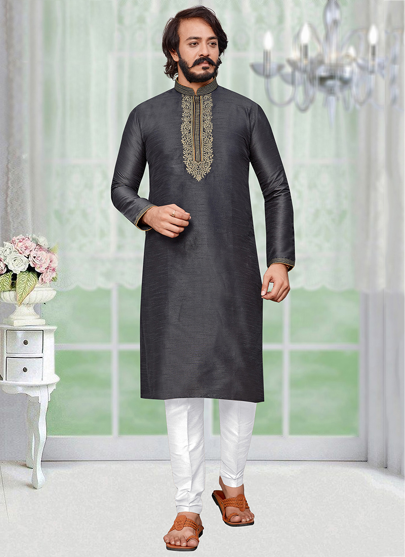 Dark grey 2025 kurta pajama