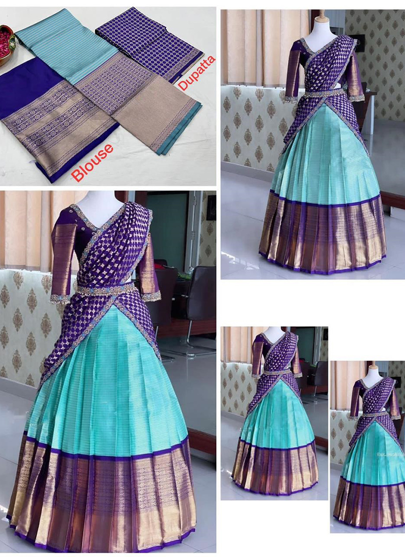 Traditional Half Saree Design For Girls