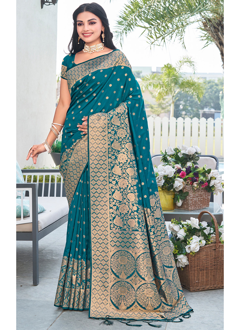 Banarasi silk Saree in Sky blue colour 5005