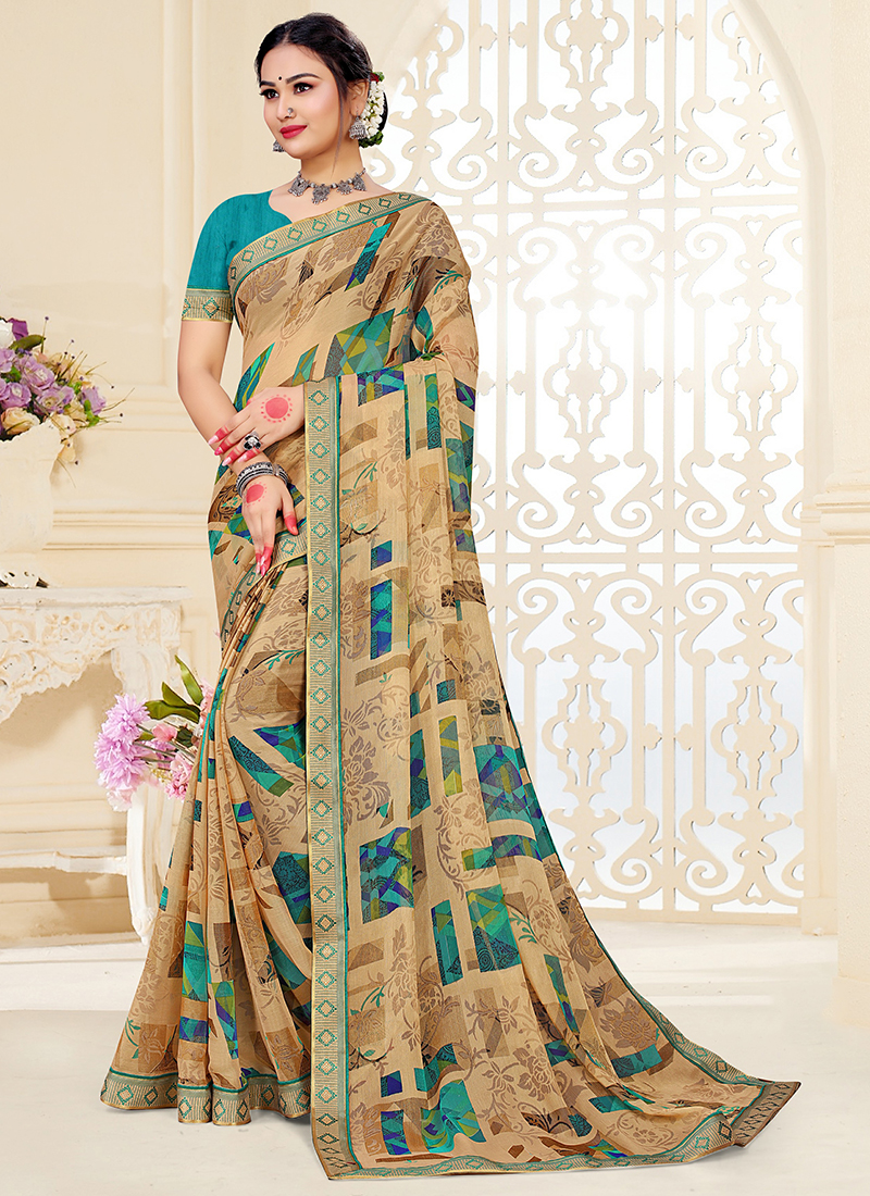 Buy Multi Colour Brasso Saree Online