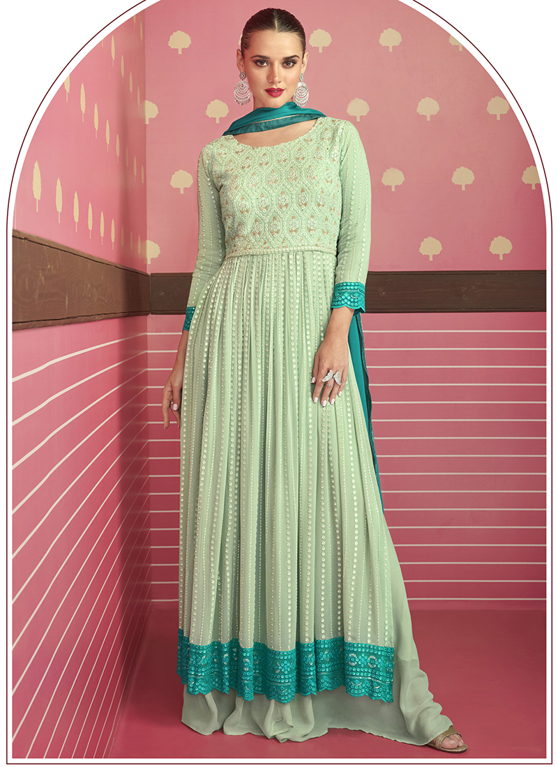 Buy Cotton Satin Multi Colour Print Anarkali Salwar Suit Online 
