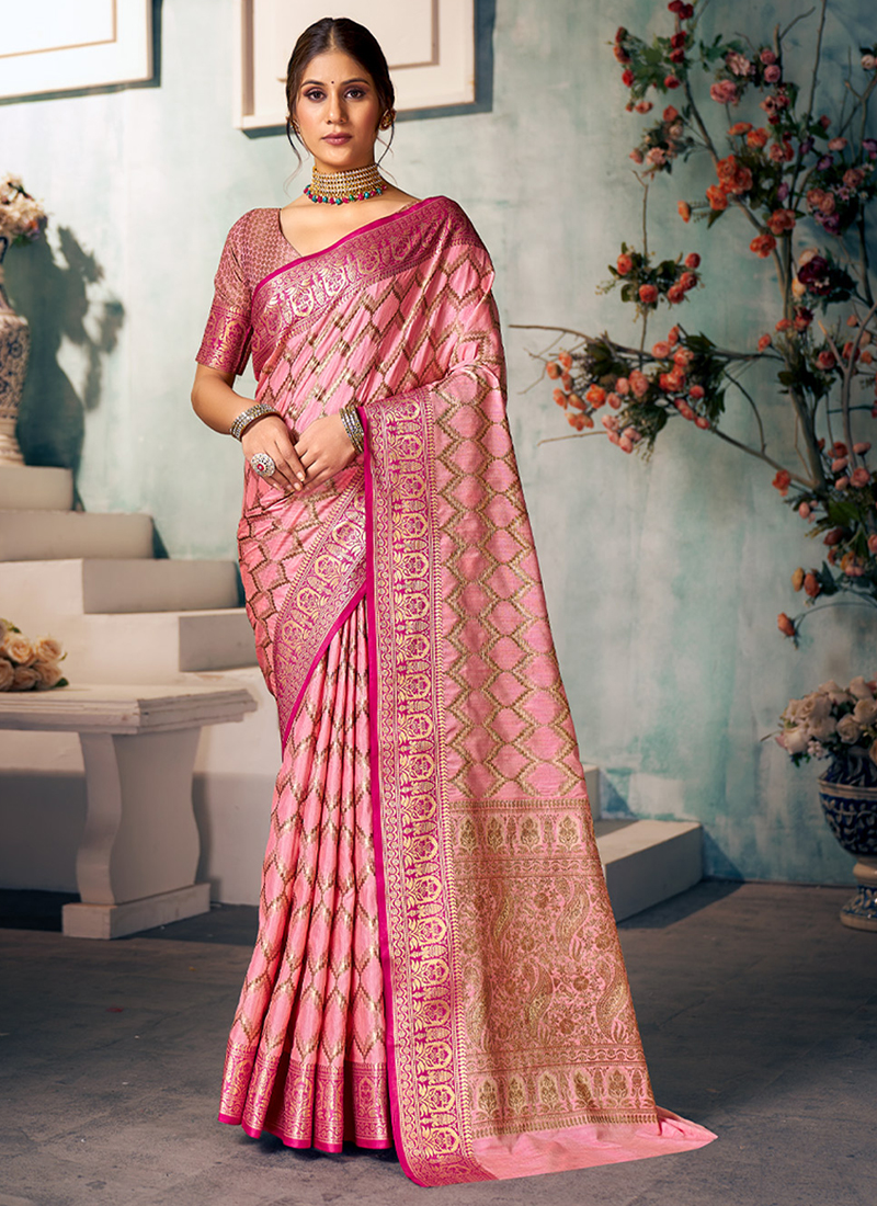 Buy Traditional Wear Light Pink Weaving Modal Silk Saree Online From Surat  Wholesale Shop.