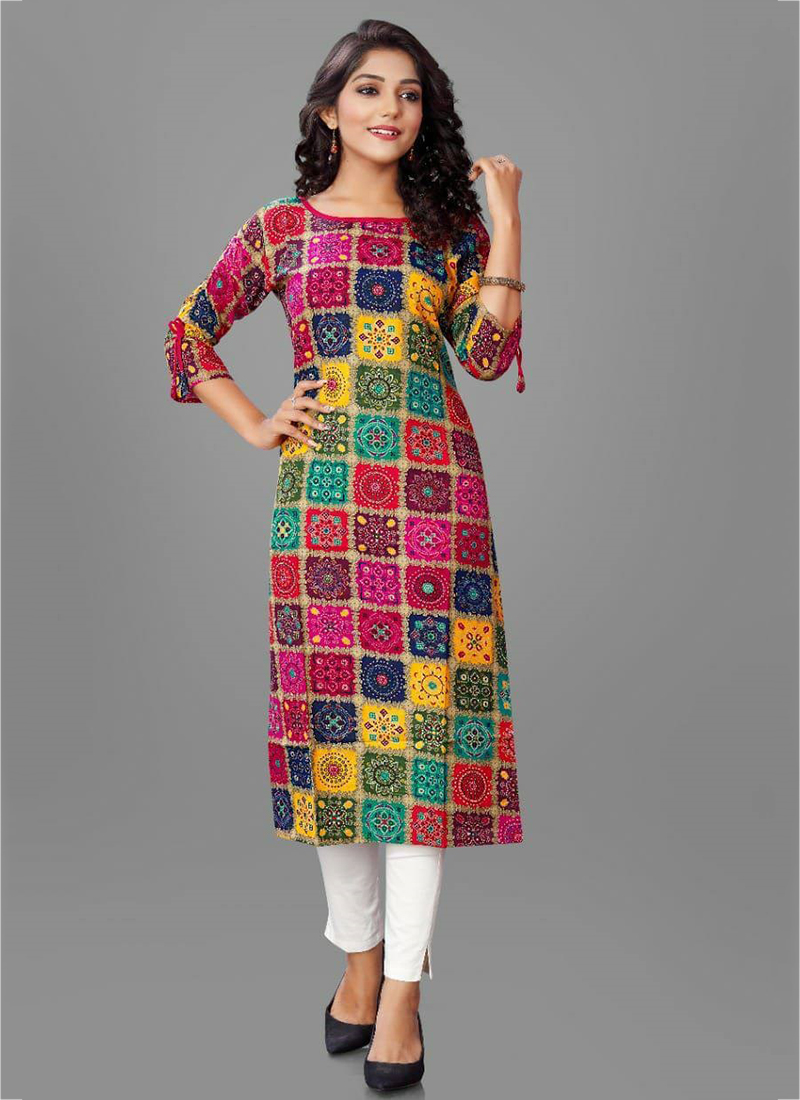 Buy online Blue Rayon Kurti from Kurta Kurtis for Women by Pragya Garments  for ₹600 at 0% off | 2024 Limeroad.com