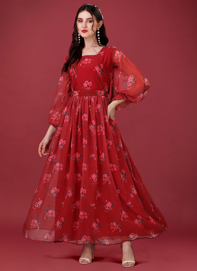 Red Party Wear Dresses - Buy Red Party Wear Dresses online in India