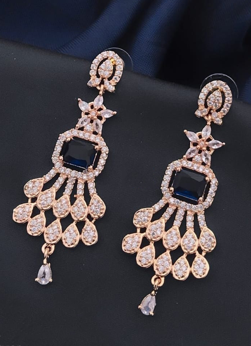 22K Gold Fancy Drop Earrings For Women - 235-GER15158 in 3.100 Grams