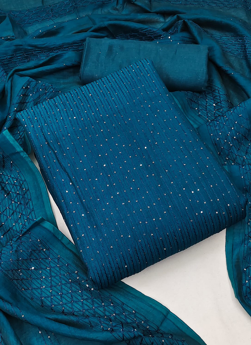 Rust Mauve Geometrical Woven Chanderi Silk Dress Material – Chinaya Banaras