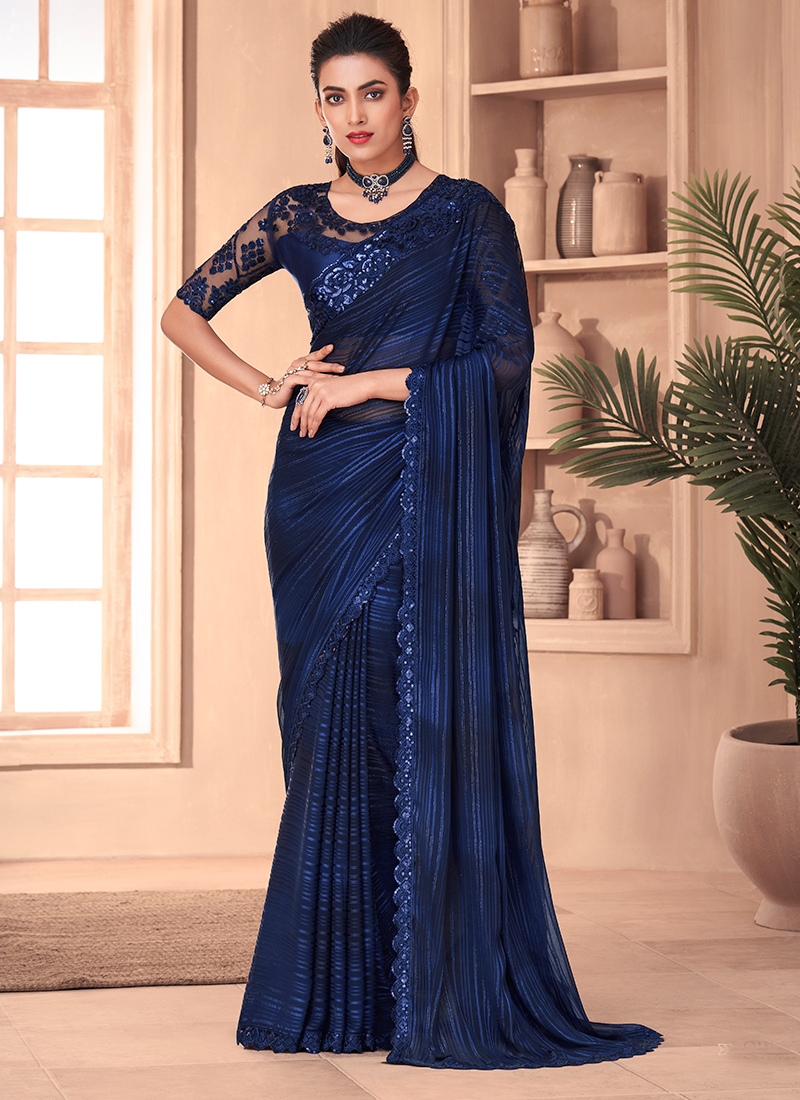 Evening Party Wear Classic Silk Saree | Shaadi Sagaai Marriage Dress