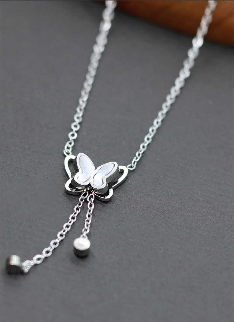 Buy Thrillz Silver Butterfly Pendant For Girls Silver Plated AD Studded  Butterfly Chain Necklace For Women Girls Gift For Sister Love Gifts  Jewellery at Amazon.in