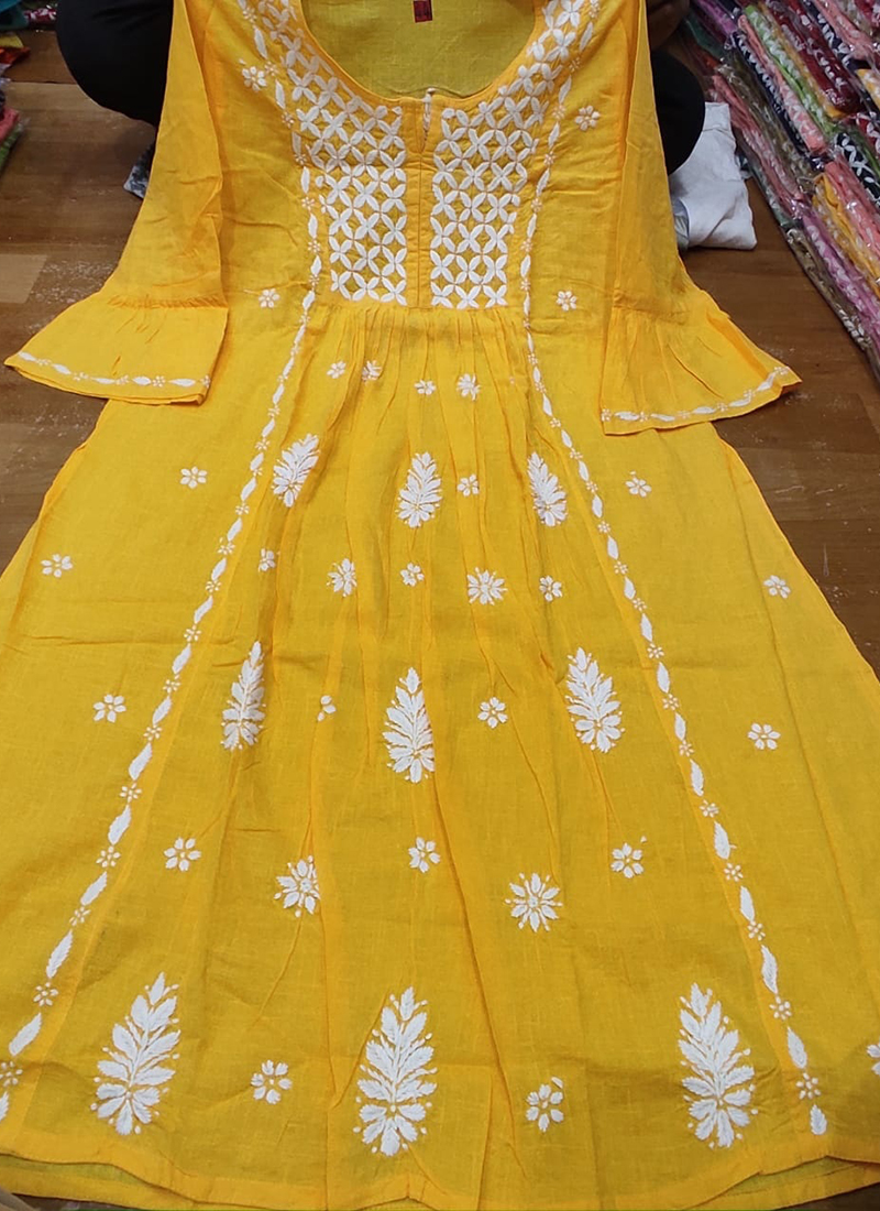 Divena Yellow Floral Print A Line Kurti Price in India Full Specifications   Offers  DTashioncom