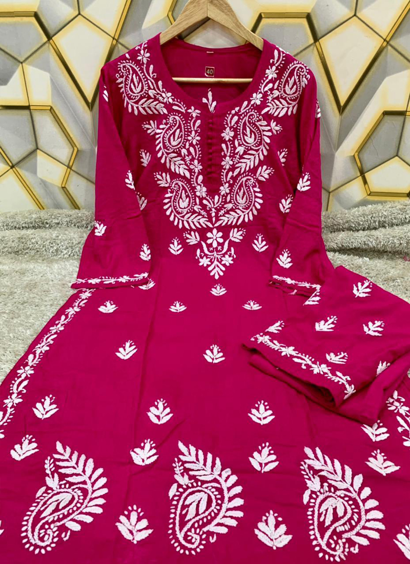 Jaipuri Rayon Kurti Palazzo Set