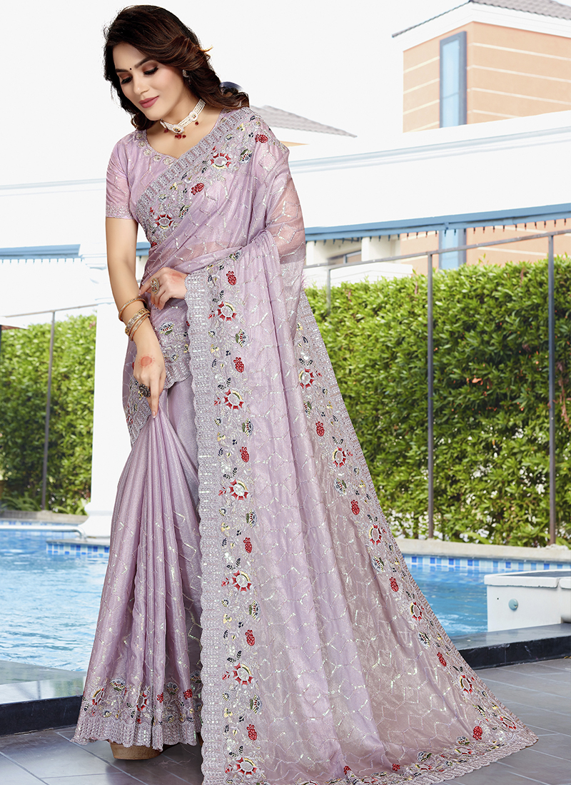 Shop Now Designer Crepe Sarees Zig Zag Border & Pallu Printed Crepe Silk  Sarees – Lady India