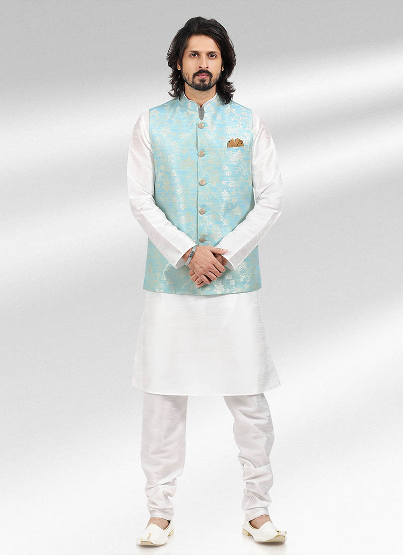 Party Wear Sienna Color Ethnic Mens Wear Kurta Pajama Set - VedIndia.com